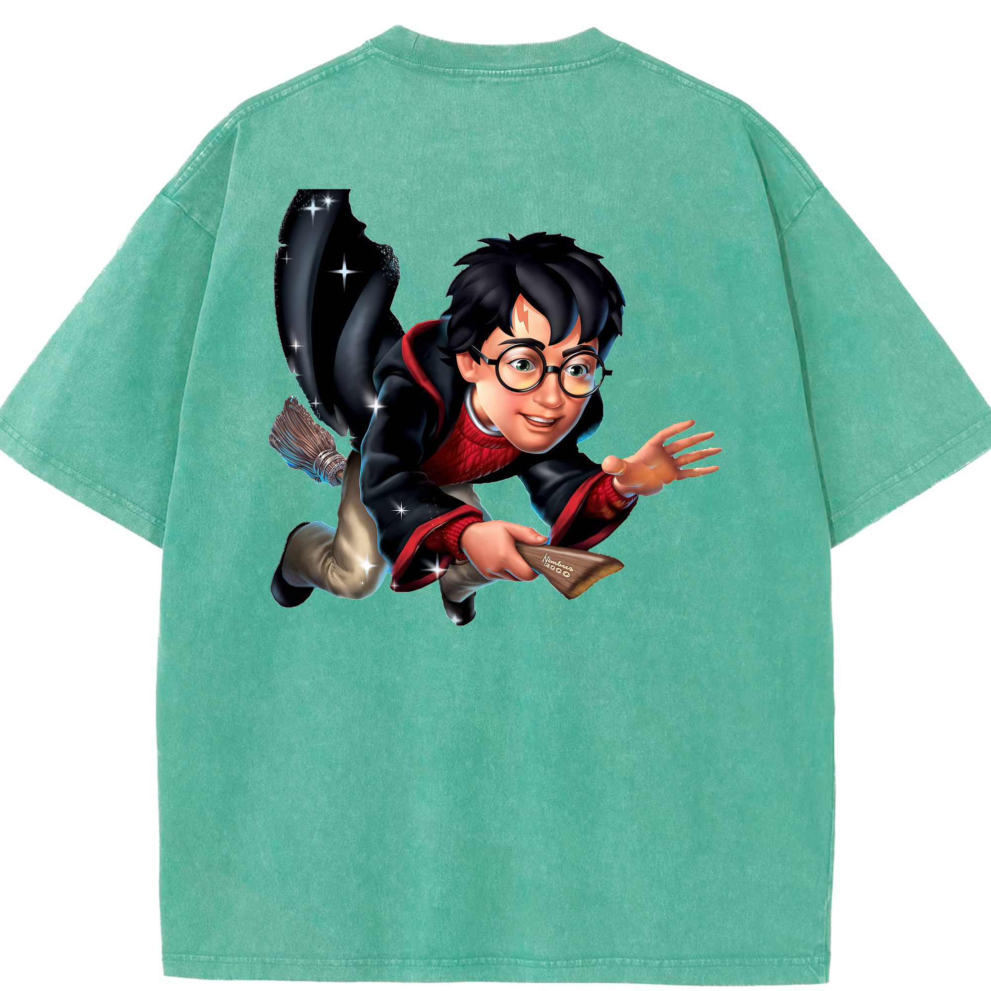 （画像用） Harry Potter ハリー・ポッターシリーズ 綿100% ヴィンテージ風 半袖Tシャツ（背面プリント）